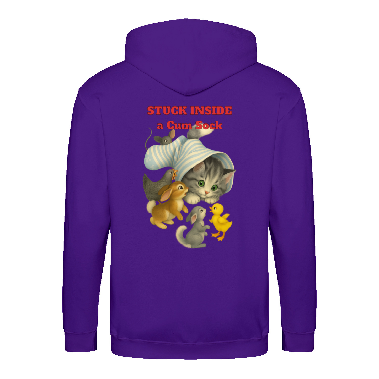 Stuck Inside a Gum Sock Zip Hoodie – Satirisches Retro-Design mit Katze und Kultfaktor
