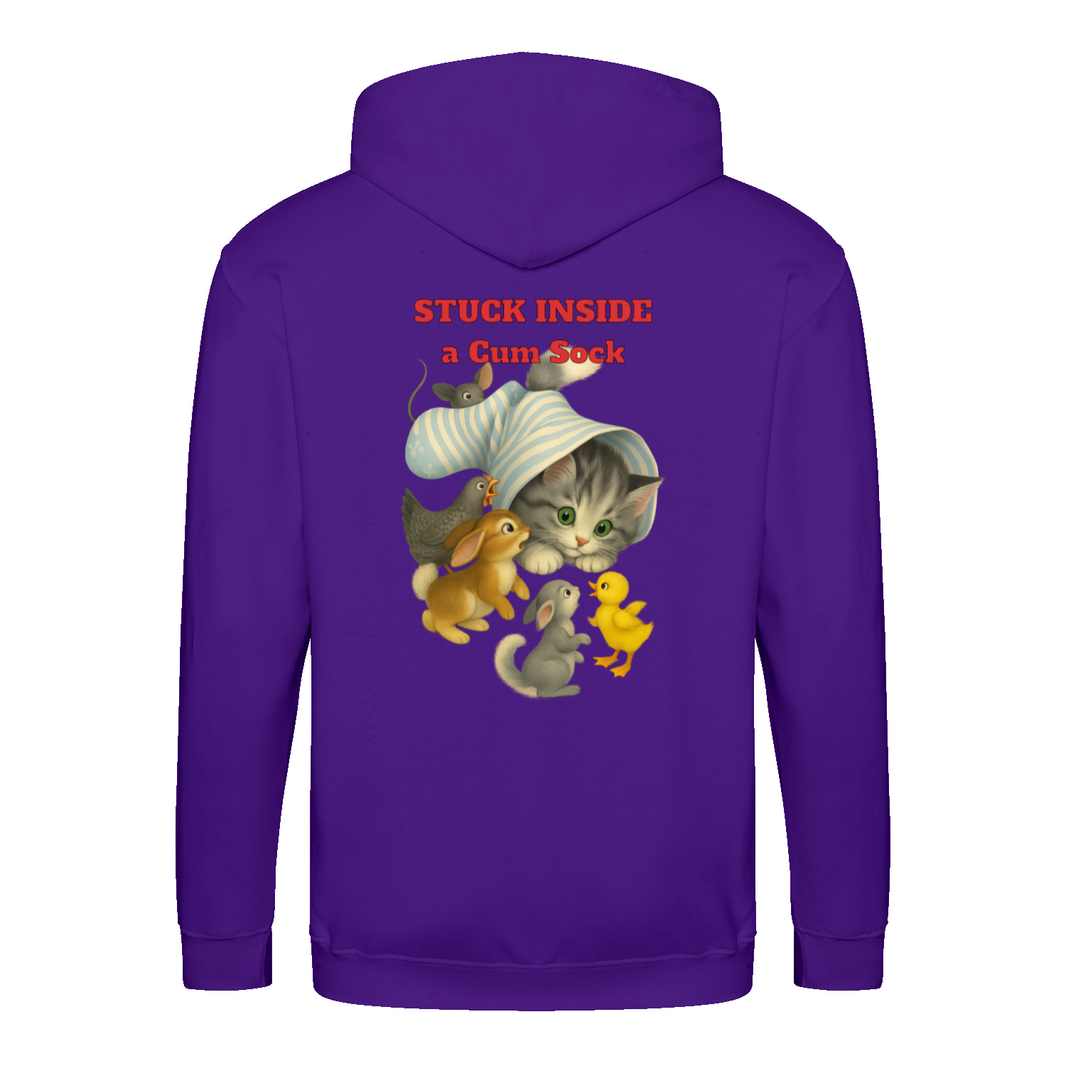 Stuck Inside a Gum Sock Zip Hoodie – Satirisches Retro-Design mit Katze und Kultfaktor