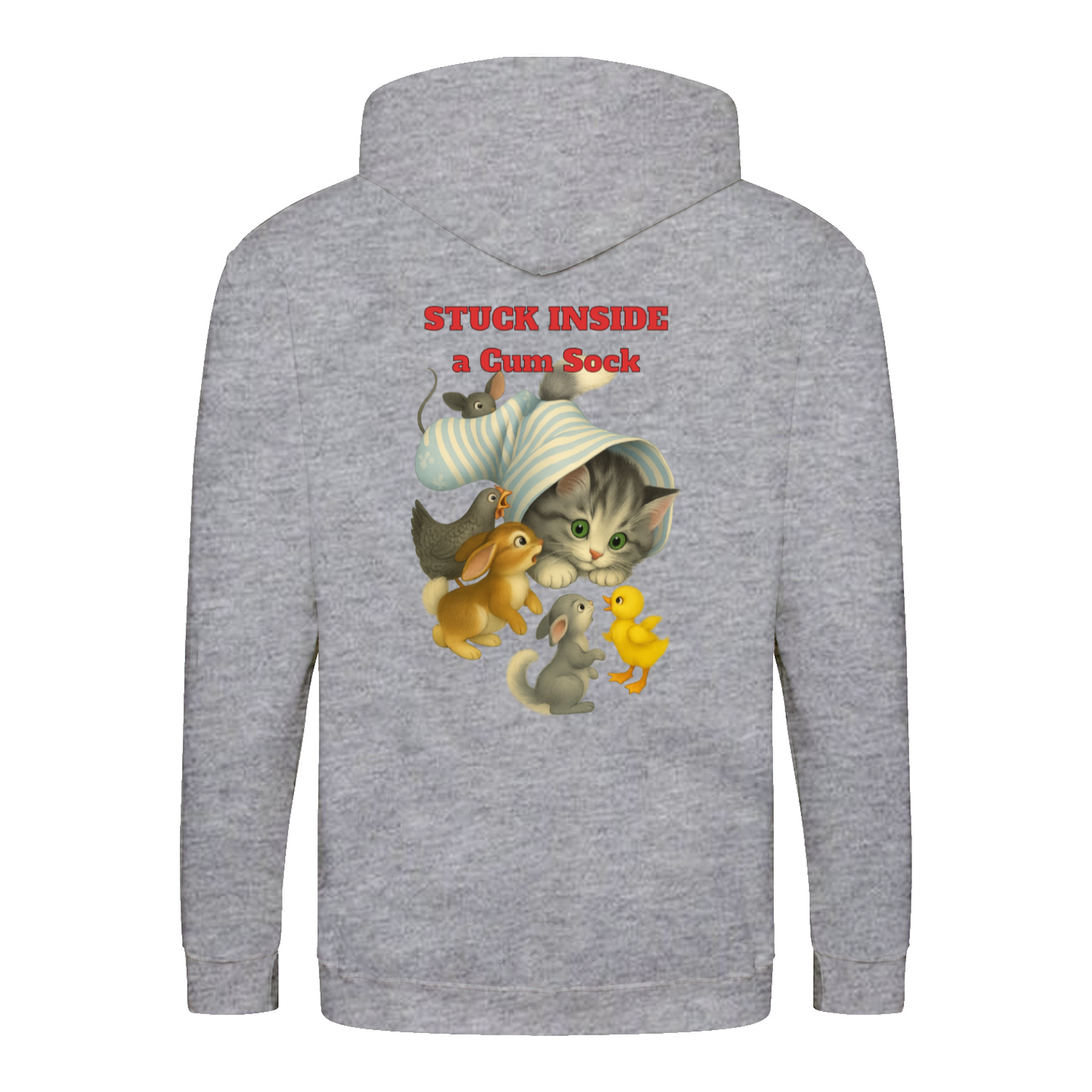 Stuck Inside a Gum Sock Zip Hoodie – Satirisches Retro-Design mit Katze und Kultfaktor