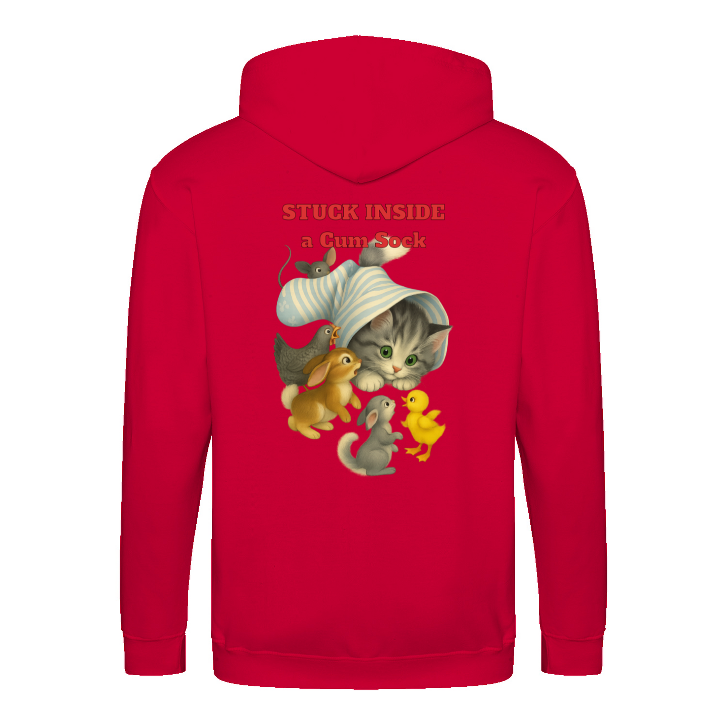 Stuck Inside a Gum Sock Zip Hoodie – Satirisches Retro-Design mit Katze und Kultfaktor