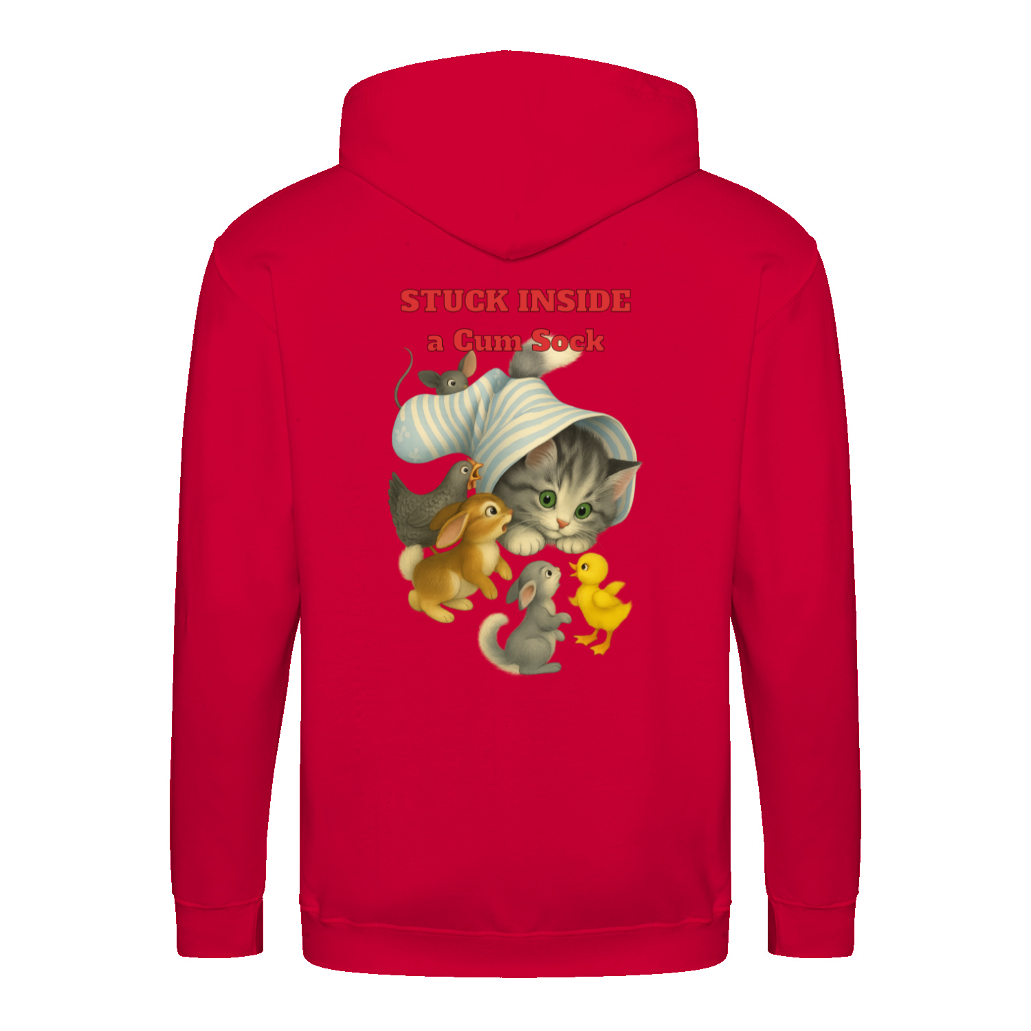 Stuck Inside a Gum Sock Zip Hoodie – Satirisches Retro-Design mit Katze und Kultfaktor