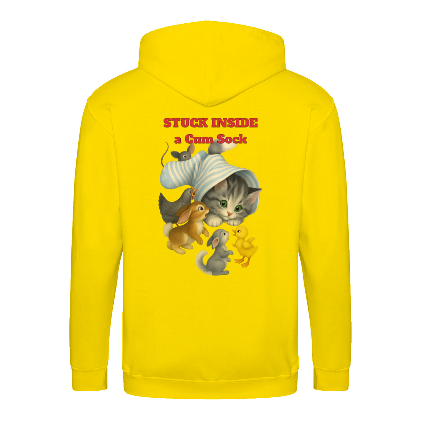 Stuck Inside a Gum Sock Zip Hoodie – Satirisches Retro-Design mit Katze und Kultfaktor