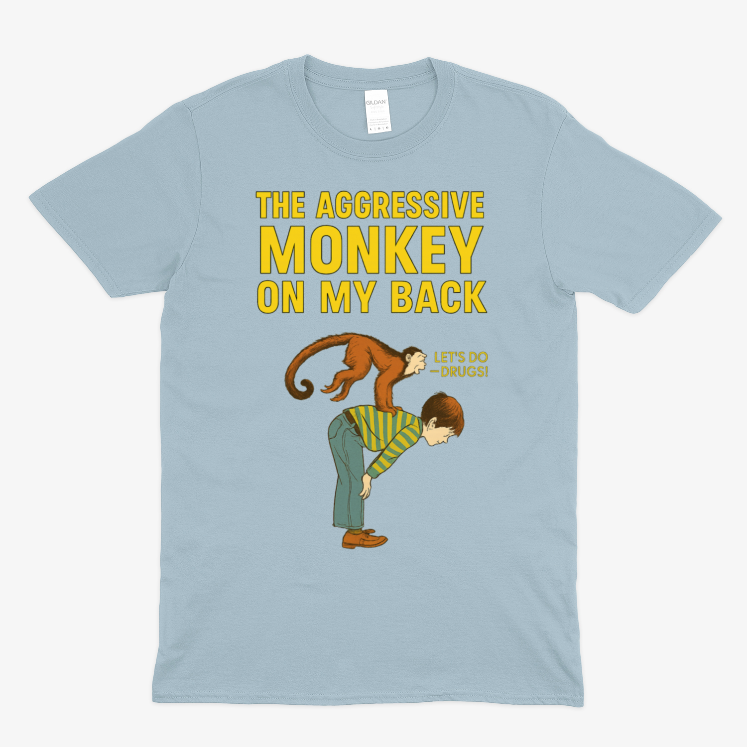 🐒 The Aggressive Monkey on My Back – Satire T-Shirt  im Retro-Stil