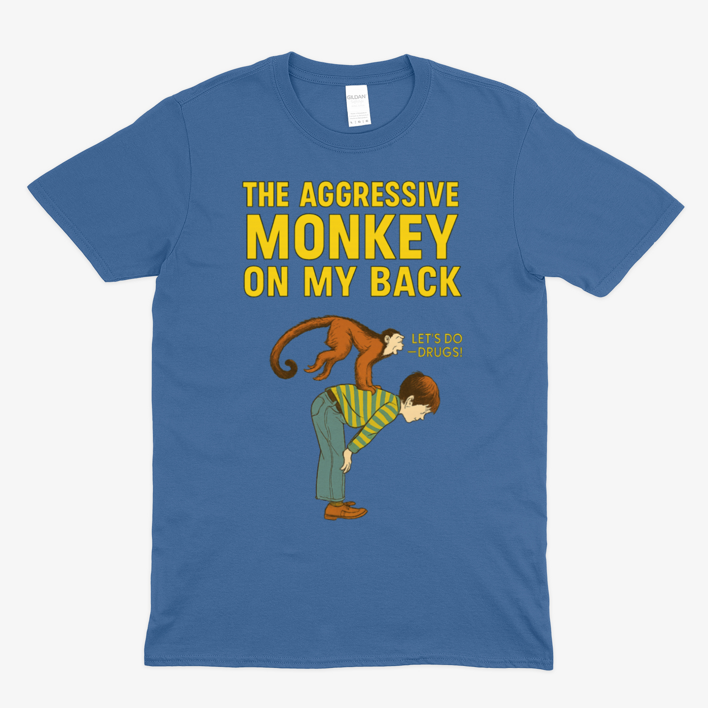 🐒 The Aggressive Monkey on My Back – Satire T-Shirt  im Retro-Stil
