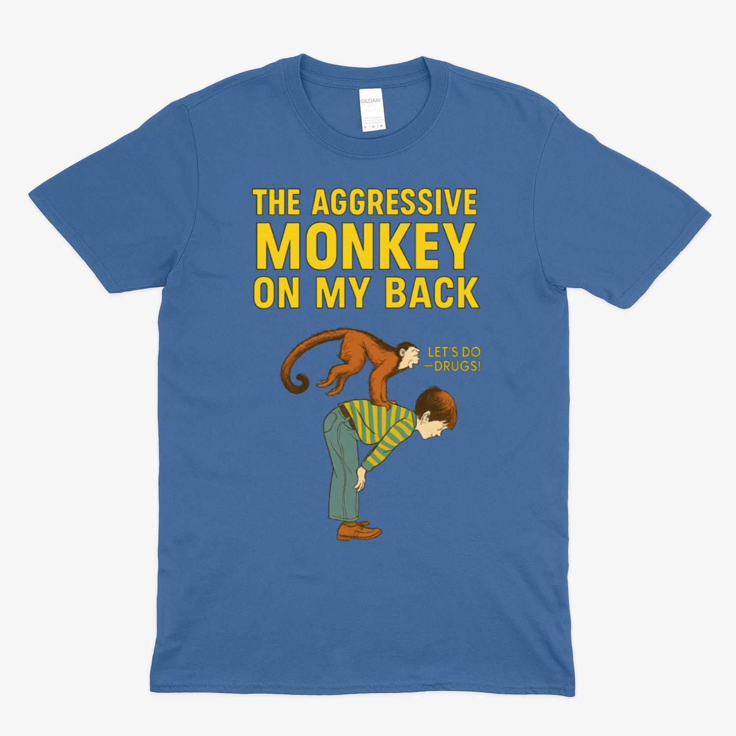 🐒 The Aggressive Monkey on My Back – Satire T-Shirt  im Retro-Stil