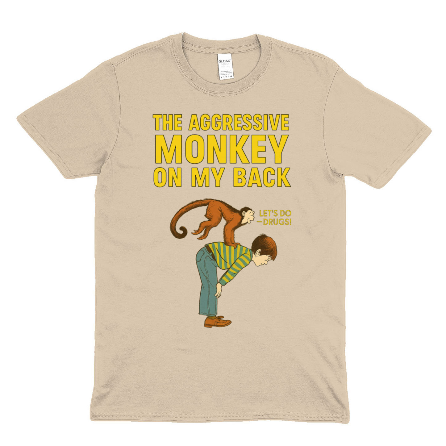 🐒 The Aggressive Monkey on My Back – Satire T-Shirt  im Retro-Stil