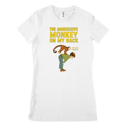 🐒 The Aggressive Monkey on My Back – Satire T-Shirt  im Retro-Stil