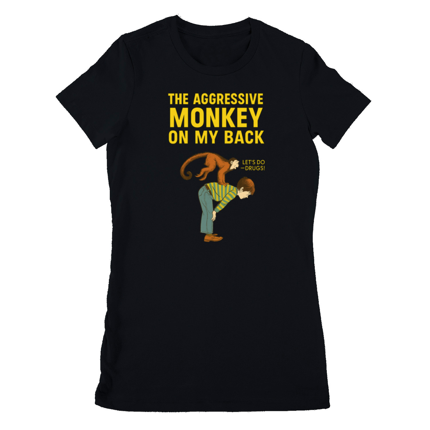 🐒 The Aggressive Monkey on My Back – Satire T-Shirt  im Retro-Stil