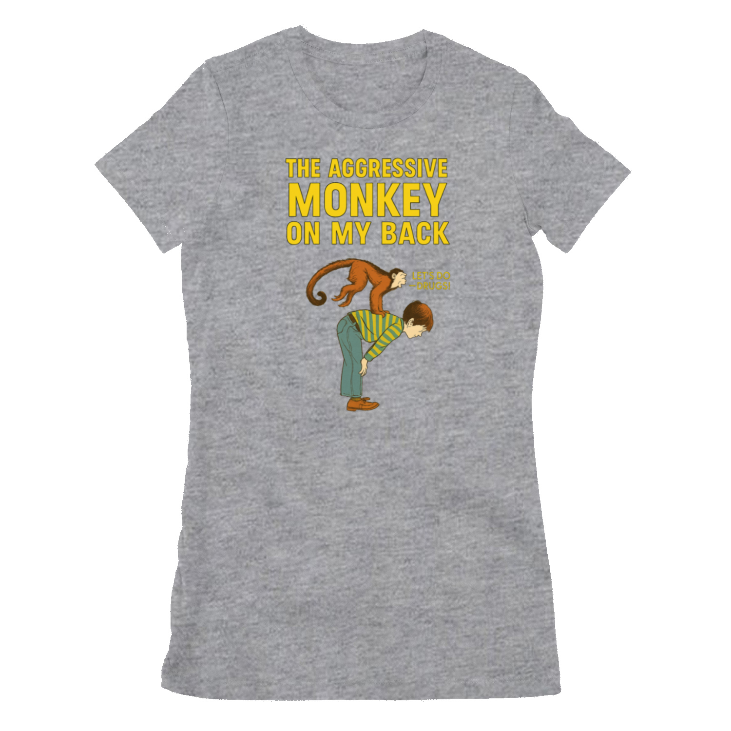 🐒 The Aggressive Monkey on My Back – Satire T-Shirt  im Retro-Stil