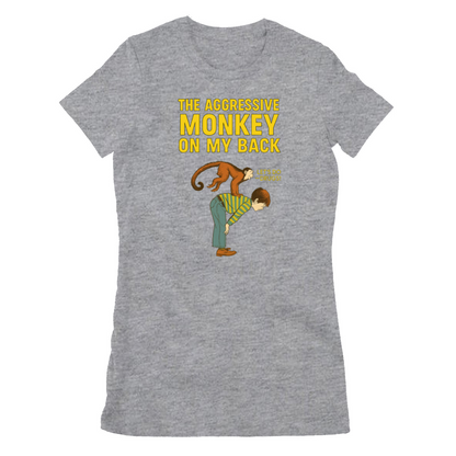 🐒 The Aggressive Monkey on My Back – Satire T-Shirt  im Retro-Stil