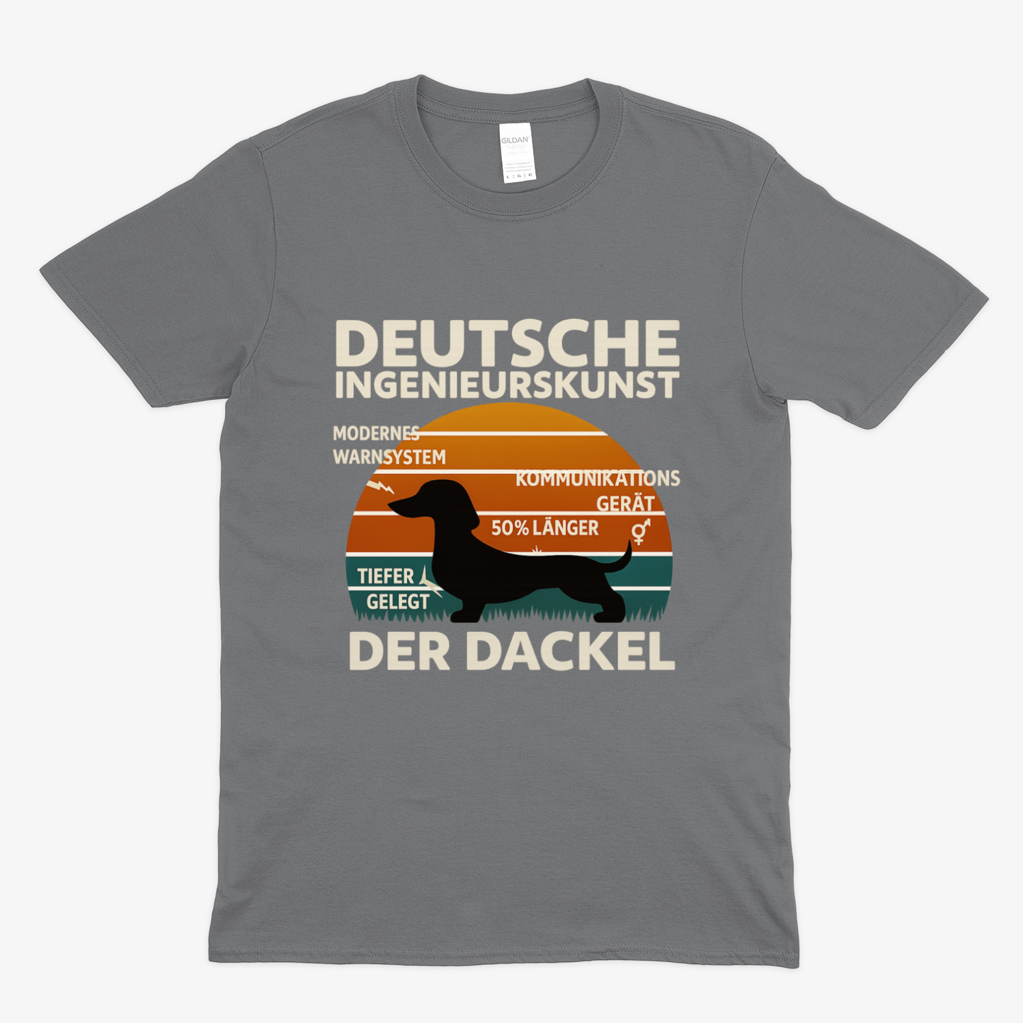 Deutsche Ingenieurskunst – Der Dackel | Satirisches Retro-Design mit Biss T-Shirt
