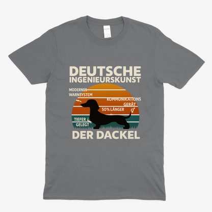 Deutsche Ingenieurskunst – Der Dackel | Satirisches Retro-Design mit Biss T-Shirt