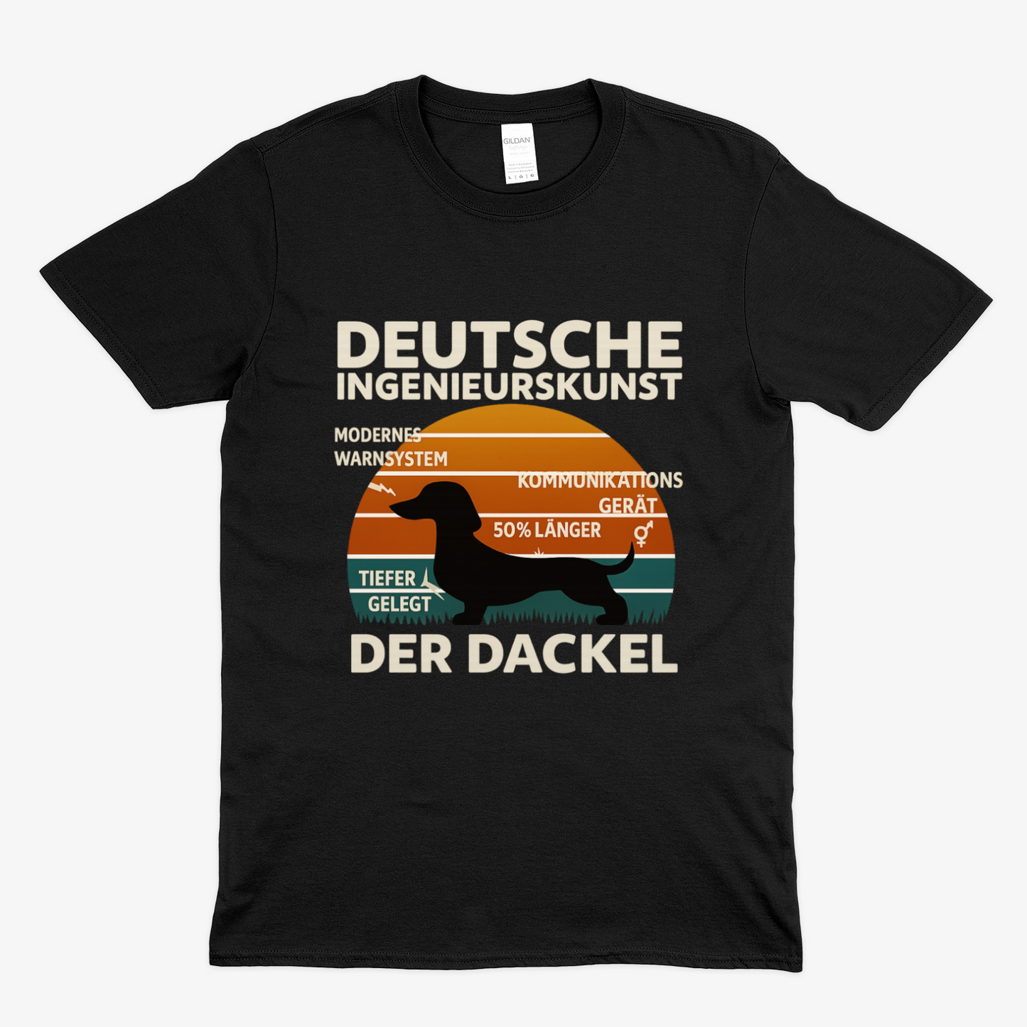 Deutsche Ingenieurskunst – Der Dackel | Satirisches Retro-Design mit Biss T-Shirt