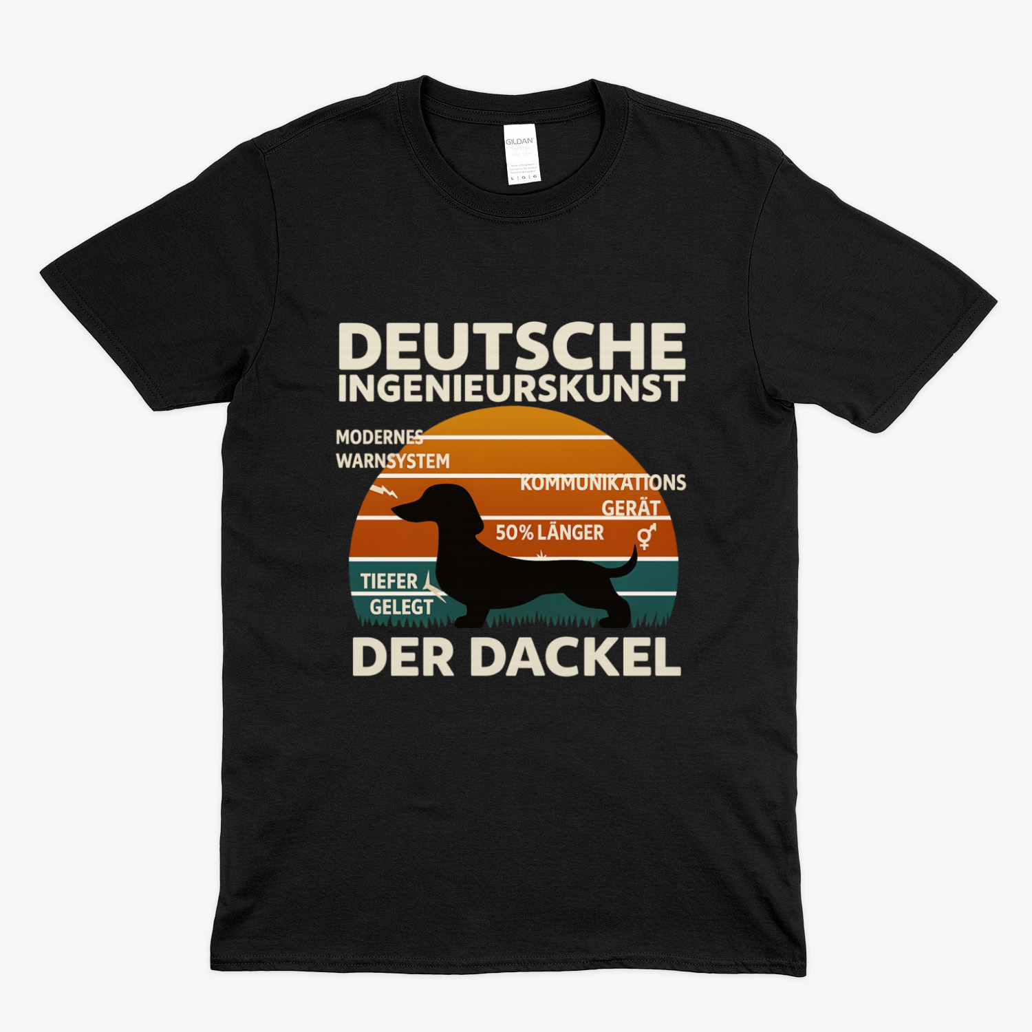 Deutsche Ingenieurskunst – Der Dackel | Satirisches Retro-Design mit Biss T-Shirt