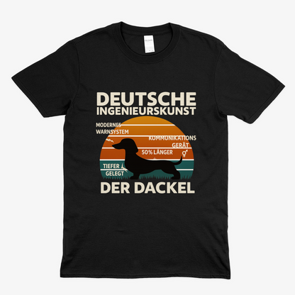Deutsche Ingenieurskunst – Der Dackel | Satirisches Retro-Design mit Biss T-Shirt