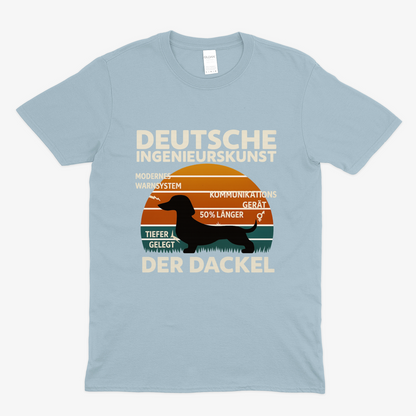 Deutsche Ingenieurskunst – Der Dackel | Satirisches Retro-Design mit Biss T-Shirt