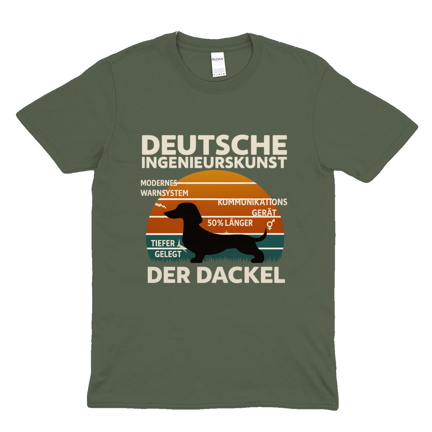 Deutsche Ingenieurskunst – Der Dackel | Satirisches Retro-Design mit Biss T-Shirt