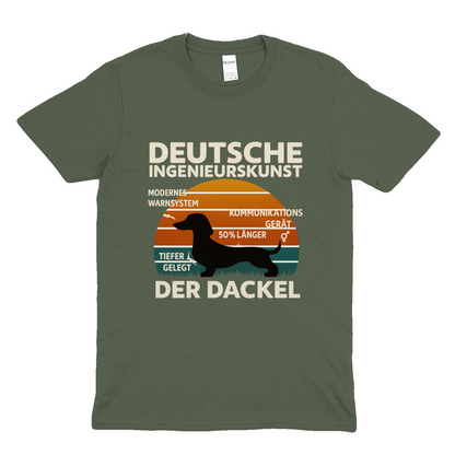 Deutsche Ingenieurskunst – Der Dackel | Satirisches Retro-Design mit Biss T-Shirt