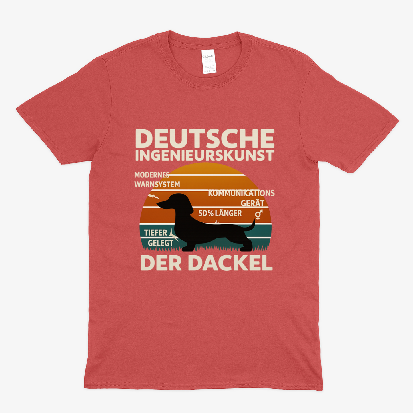 Deutsche Ingenieurskunst – Der Dackel | Satirisches Retro-Design mit Biss T-Shirt