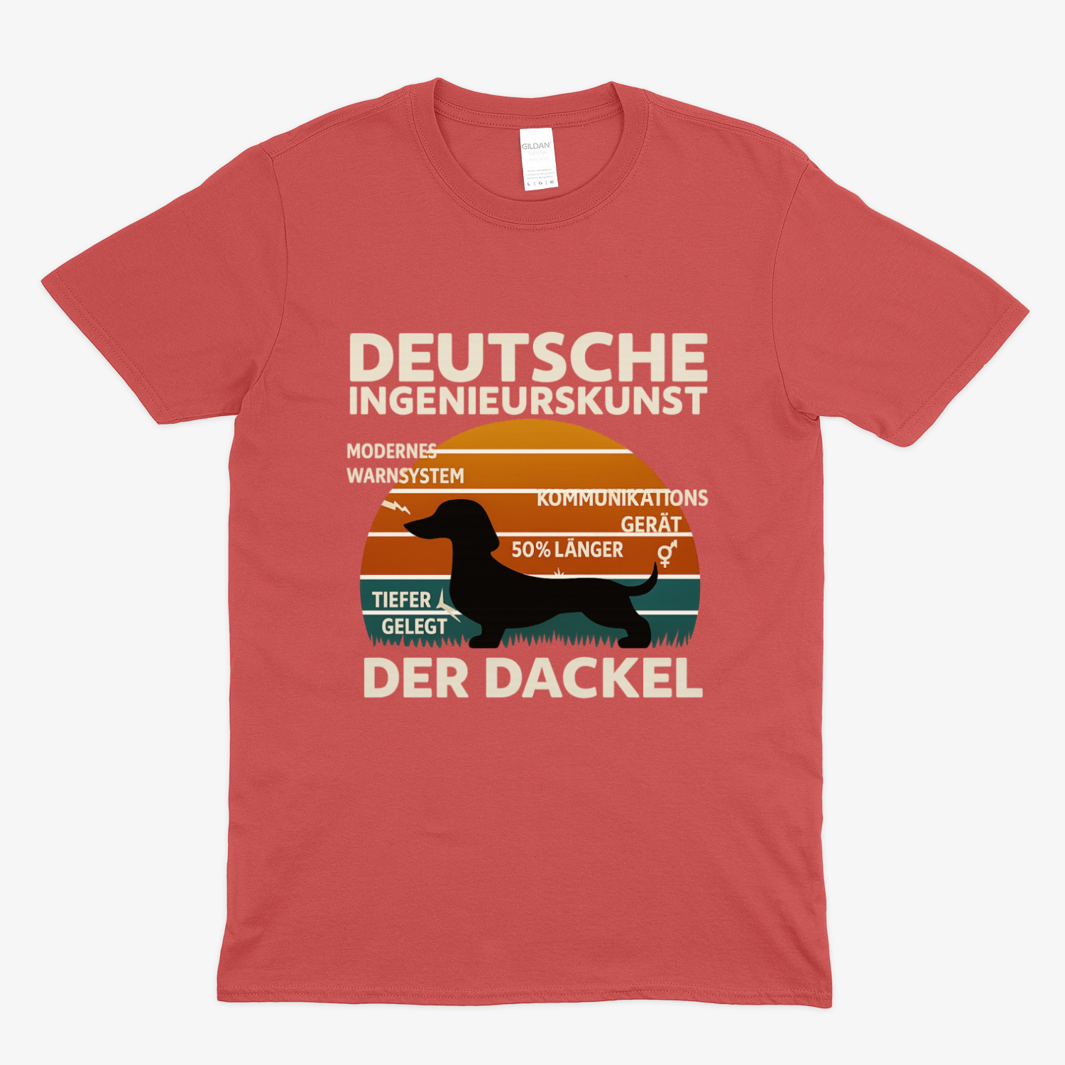 Deutsche Ingenieurskunst – Der Dackel | Satirisches Retro-Design mit Biss T-Shirt