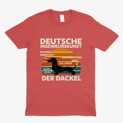 Deutsche Ingenieurskunst – Der Dackel | Satirisches Retro-Design mit Biss T-Shirt