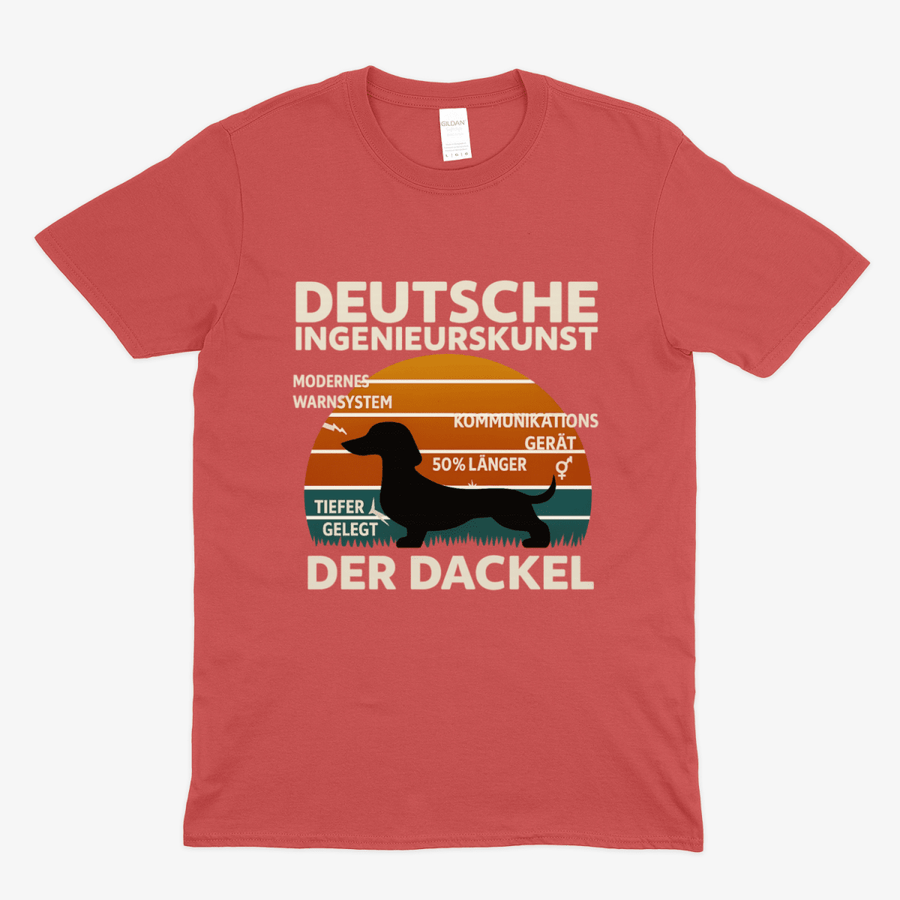 Deutsche Ingenieurskunst – Der Dackel | Satirisches Retro-Design mit Biss T-Shirt
