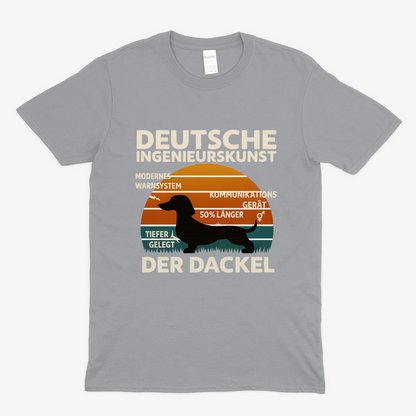 Deutsche Ingenieurskunst – Der Dackel | Satirisches Retro-Design mit Biss T-Shirt