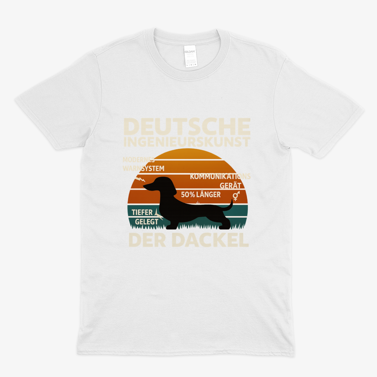 Deutsche Ingenieurskunst – Der Dackel | Satirisches Retro-Design mit Biss T-Shirt