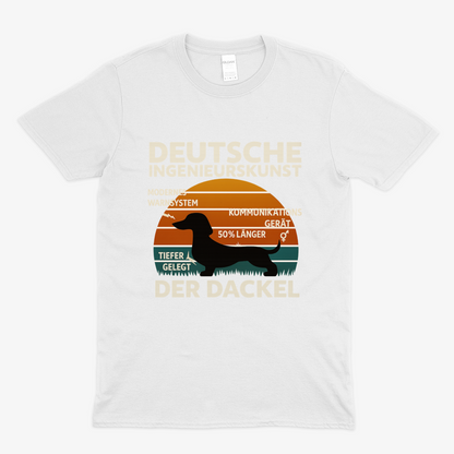 Deutsche Ingenieurskunst – Der Dackel | Satirisches Retro-Design mit Biss T-Shirt