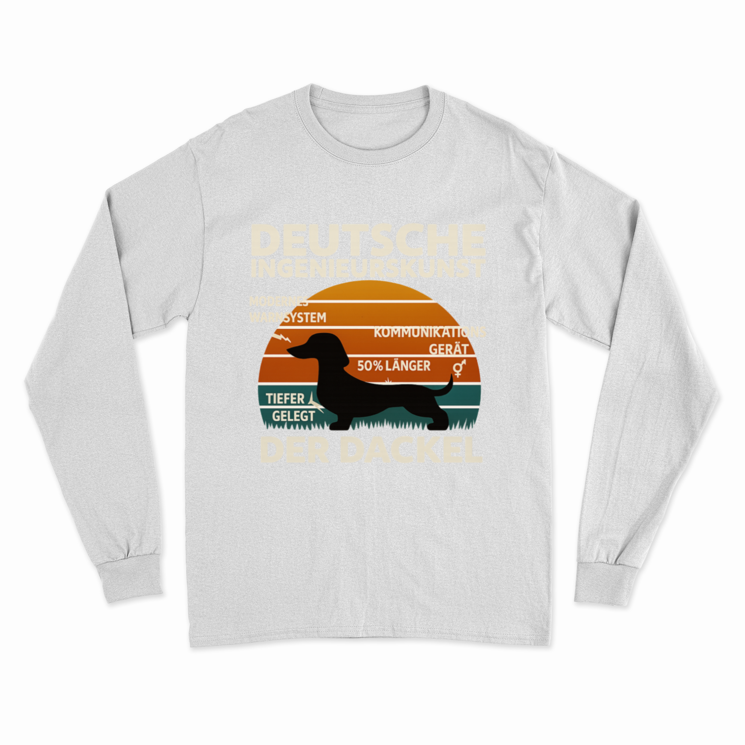 Deutsche Ingenieurskunst – Der Dackel | Satirisches Retro-Design mit Biss Sweatshirt