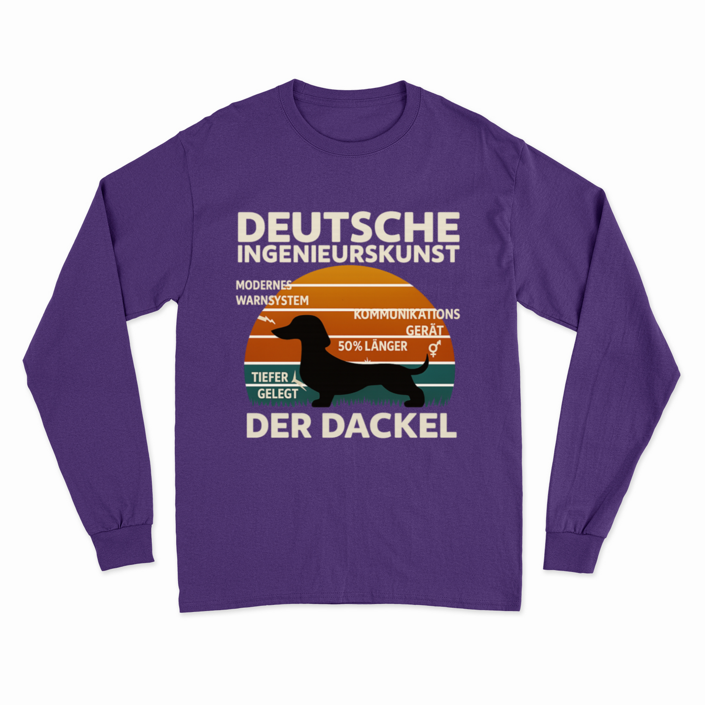 Deutsche Ingenieurskunst – Der Dackel | Satirisches Retro-Design mit Biss Sweatshirt