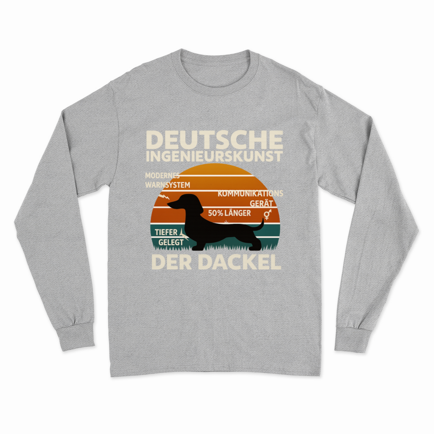 Deutsche Ingenieurskunst – Der Dackel | Satirisches Retro-Design mit Biss Sweatshirt