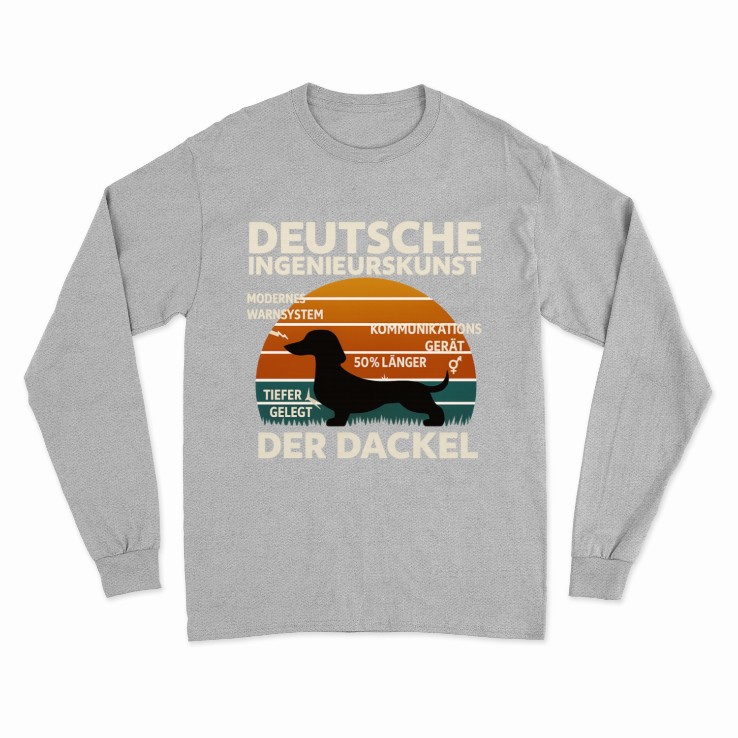 Deutsche Ingenieurskunst – Der Dackel | Satirisches Retro-Design mit Biss Sweatshirt