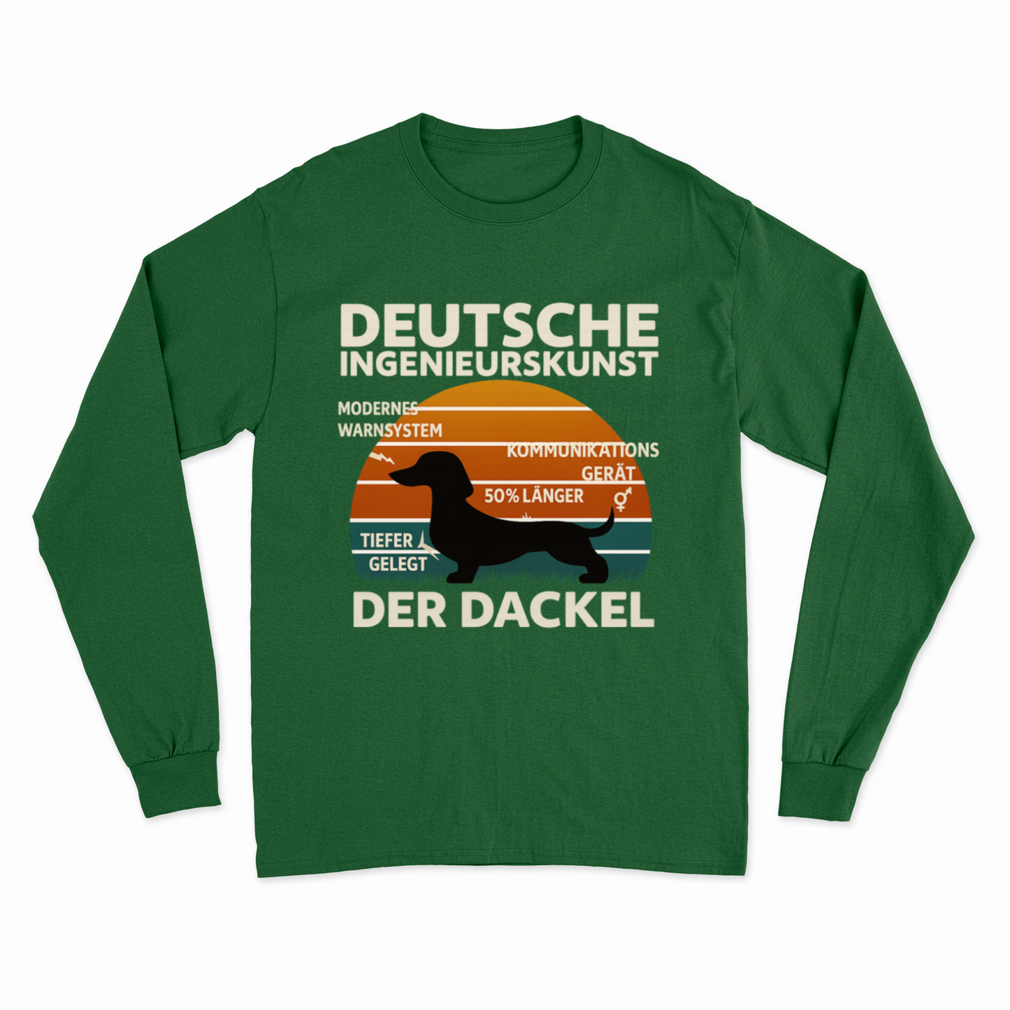 Deutsche Ingenieurskunst – Der Dackel | Satirisches Retro-Design mit Biss Sweatshirt
