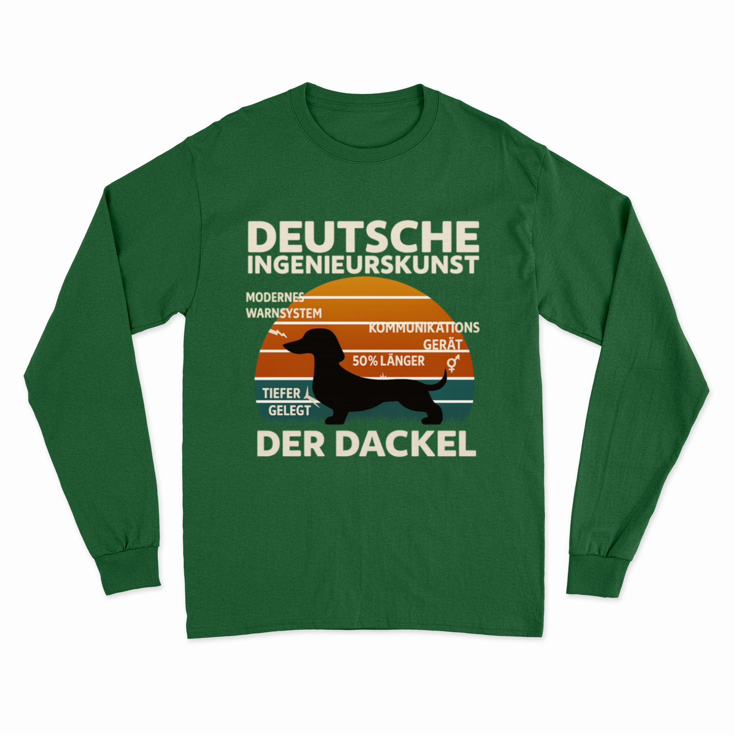 Deutsche Ingenieurskunst – Der Dackel | Satirisches Retro-Design mit Biss Sweatshirt