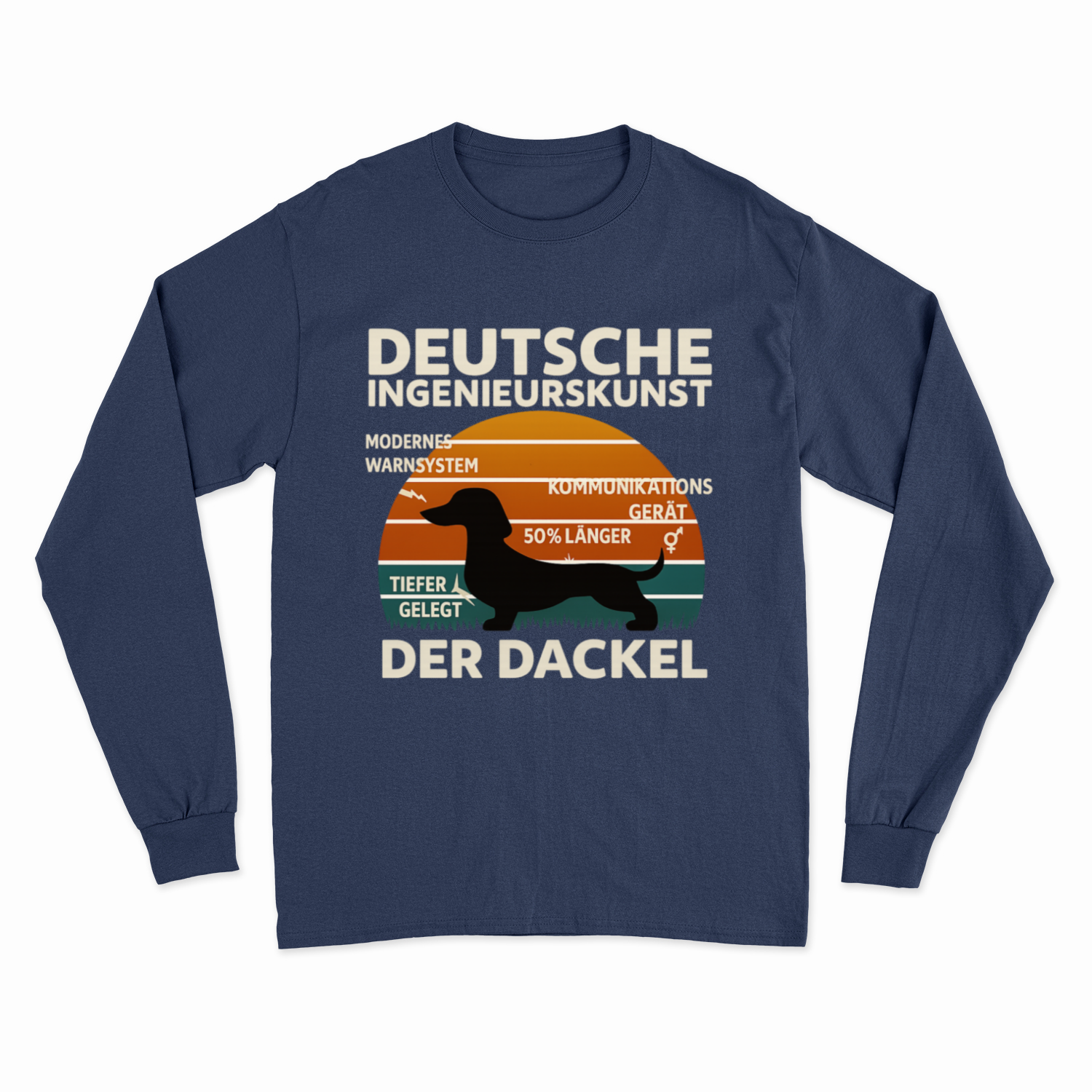 Deutsche Ingenieurskunst – Der Dackel | Satirisches Retro-Design mit Biss Sweatshirt