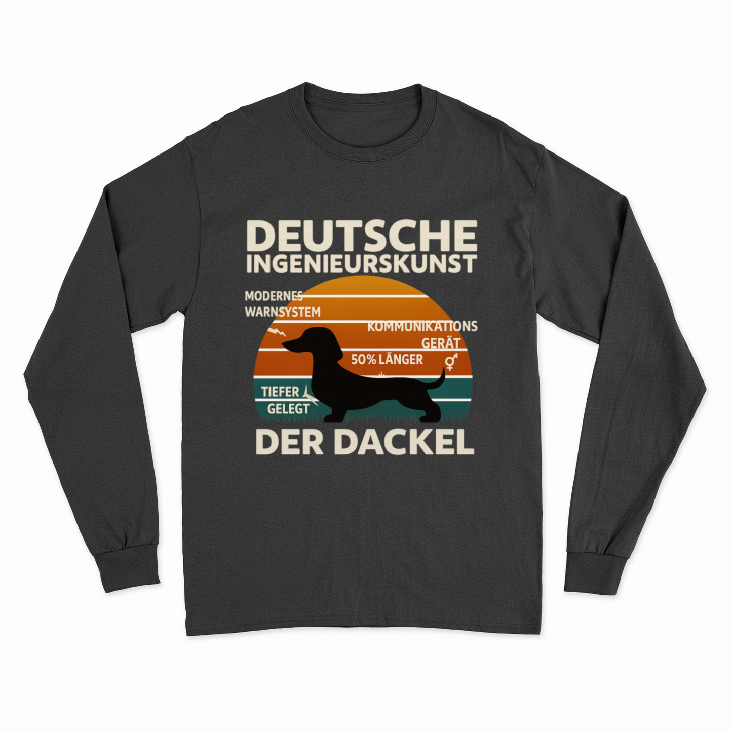 Deutsche Ingenieurskunst – Der Dackel | Satirisches Retro-Design mit Biss Sweatshirt