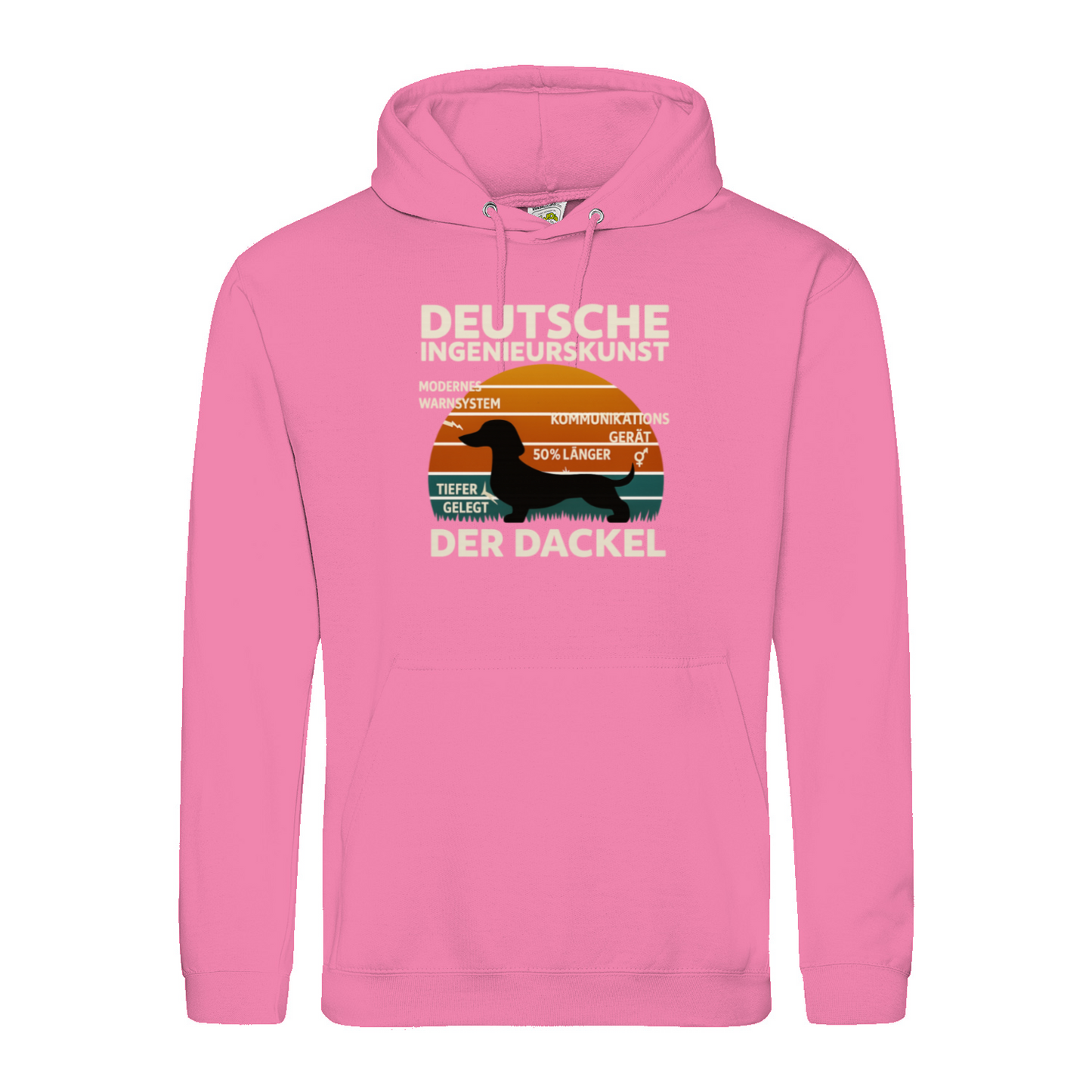 Deutsche Ingenieurskunst – Der Dackel | Satirisches Retro-Design mit Biss Hoodie