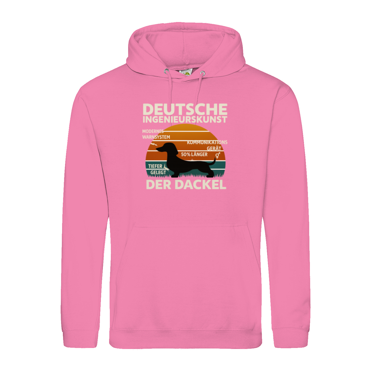 Deutsche Ingenieurskunst – Der Dackel | Satirisches Retro-Design mit Biss Hoodie