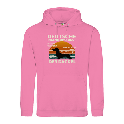Deutsche Ingenieurskunst – Der Dackel | Satirisches Retro-Design mit Biss Hoodie
