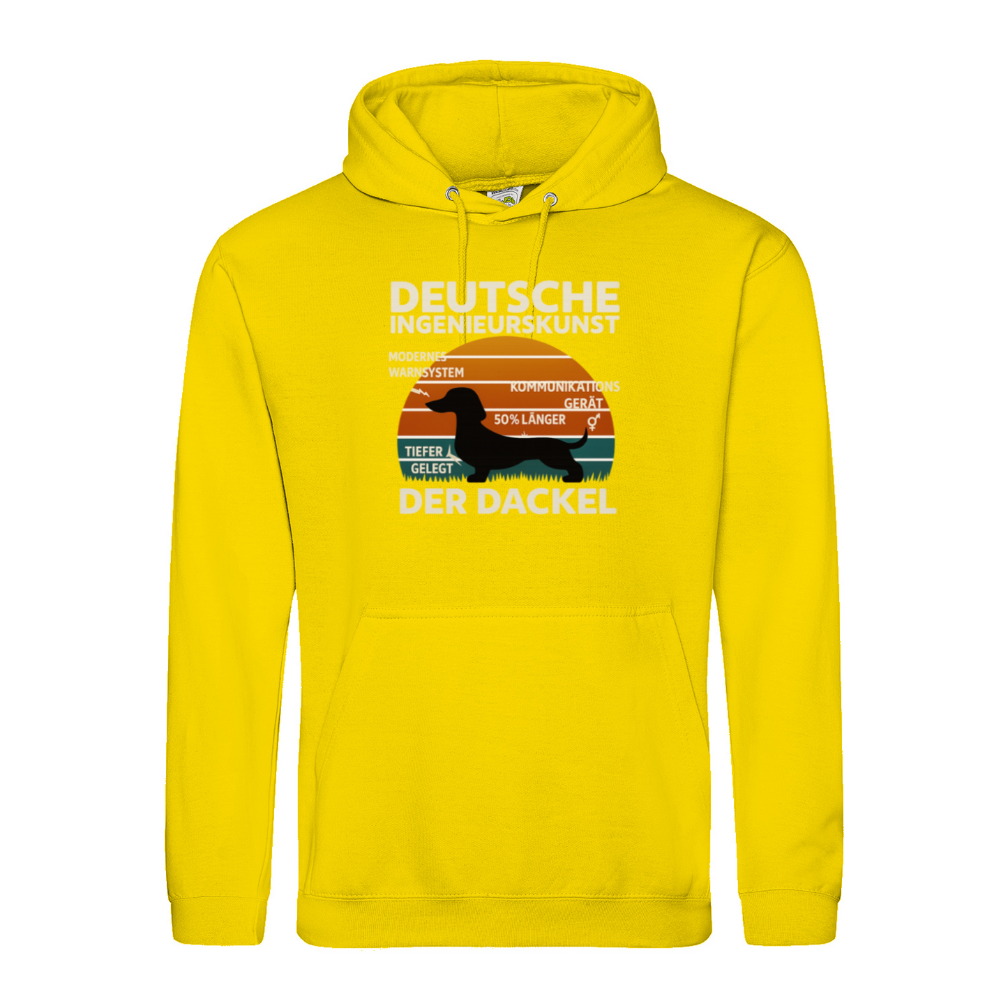 Deutsche Ingenieurskunst – Der Dackel | Satirisches Retro-Design mit Biss Hoodie