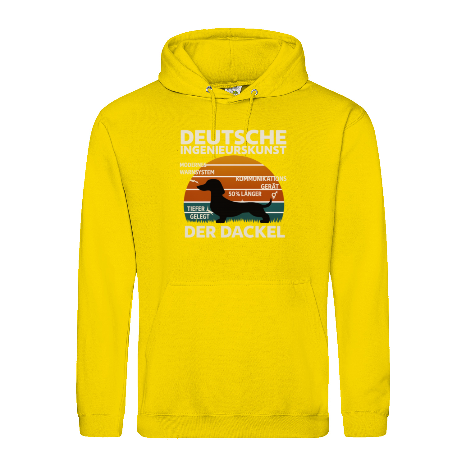 Deutsche Ingenieurskunst – Der Dackel | Satirisches Retro-Design mit Biss Hoodie