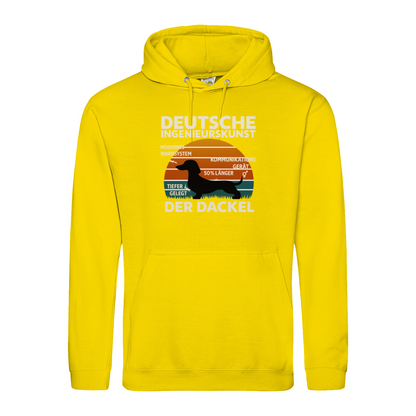 Deutsche Ingenieurskunst – Der Dackel | Satirisches Retro-Design mit Biss Hoodie