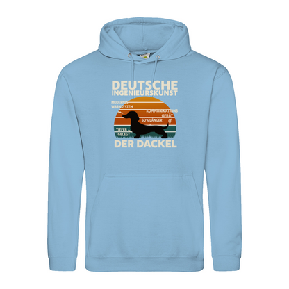 Deutsche Ingenieurskunst – Der Dackel | Satirisches Retro-Design mit Biss Hoodie