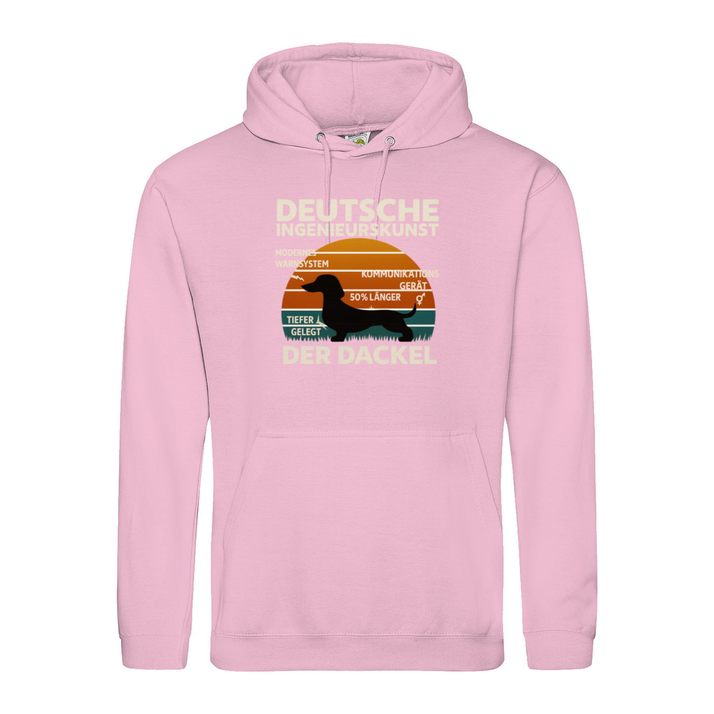 Deutsche Ingenieurskunst – Der Dackel | Satirisches Retro-Design mit Biss Hoodie