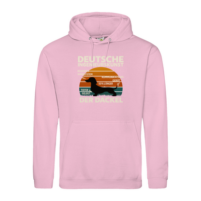 Deutsche Ingenieurskunst – Der Dackel | Satirisches Retro-Design mit Biss Hoodie