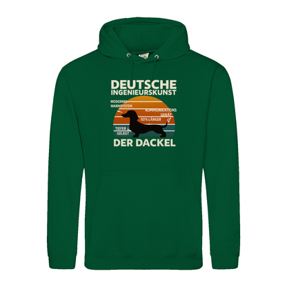Deutsche Ingenieurskunst – Der Dackel | Satirisches Retro-Design mit Biss Hoodie