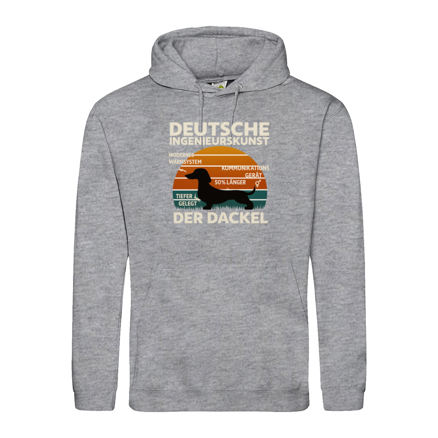 Deutsche Ingenieurskunst – Der Dackel | Satirisches Retro-Design mit Biss Hoodie