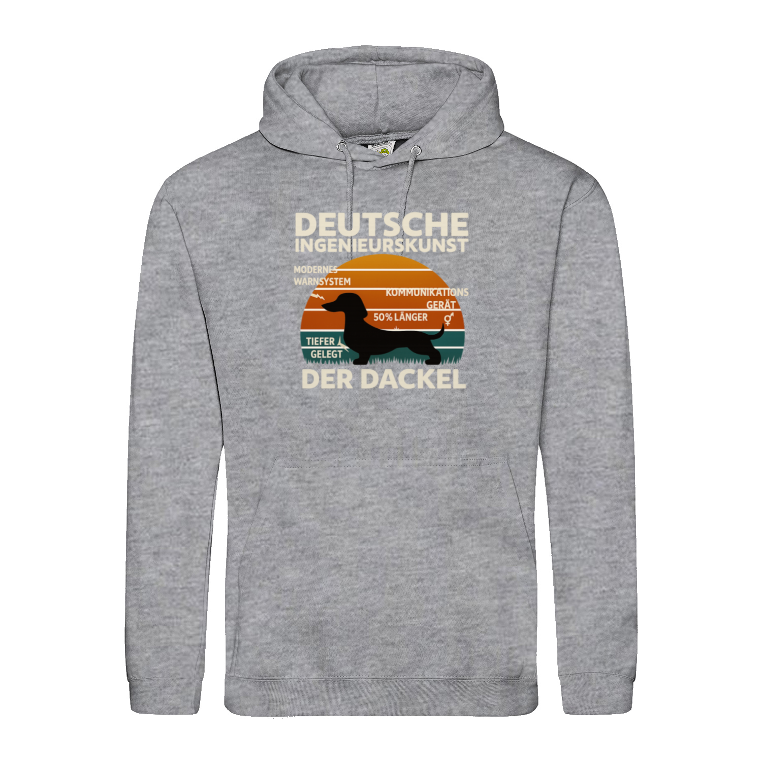 Deutsche Ingenieurskunst – Der Dackel | Satirisches Retro-Design mit Biss Hoodie