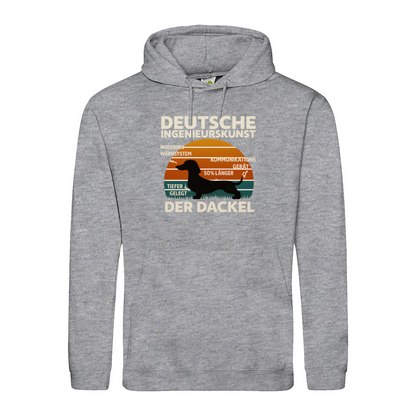 Deutsche Ingenieurskunst – Der Dackel | Satirisches Retro-Design mit Biss Hoodie